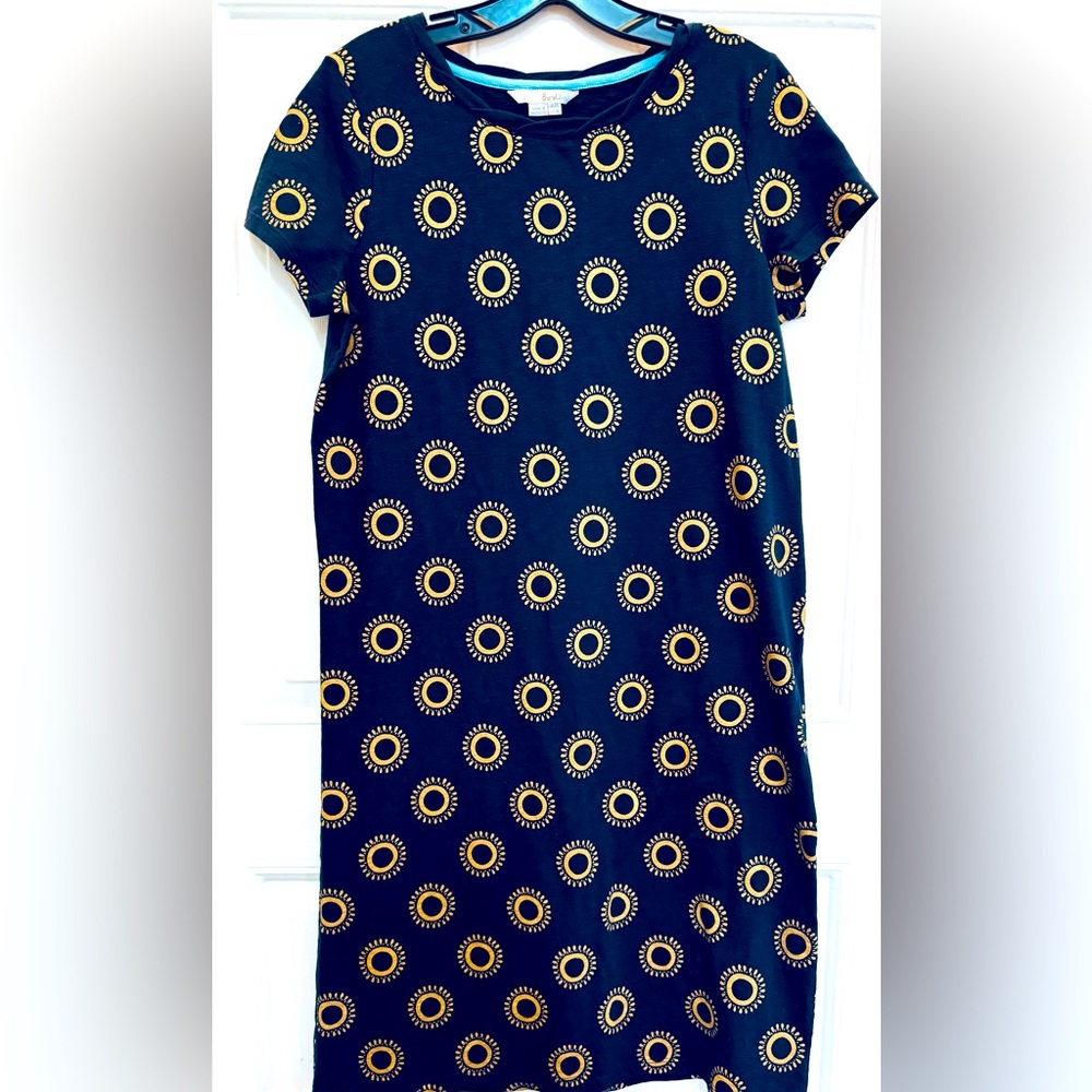 Boden Women’s navy and gold T shirt dress size 8